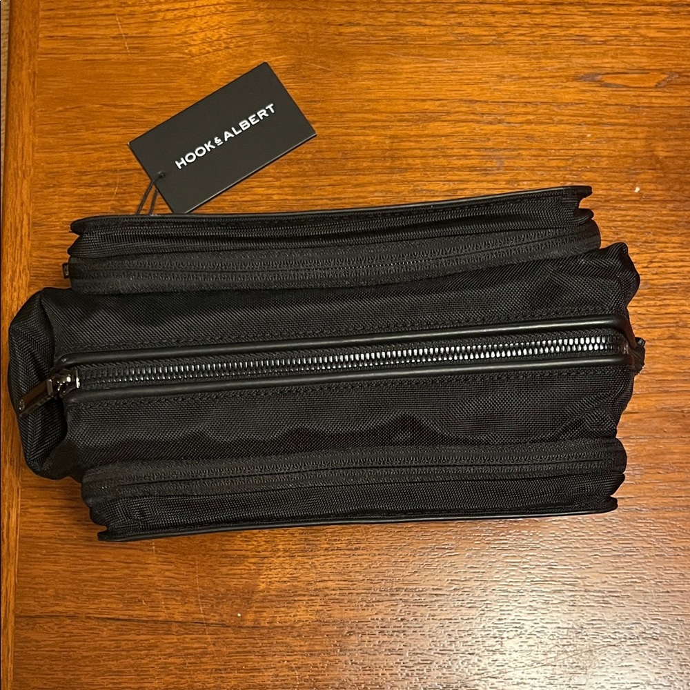 Black Toiletry Hook & Albert Bag for Men